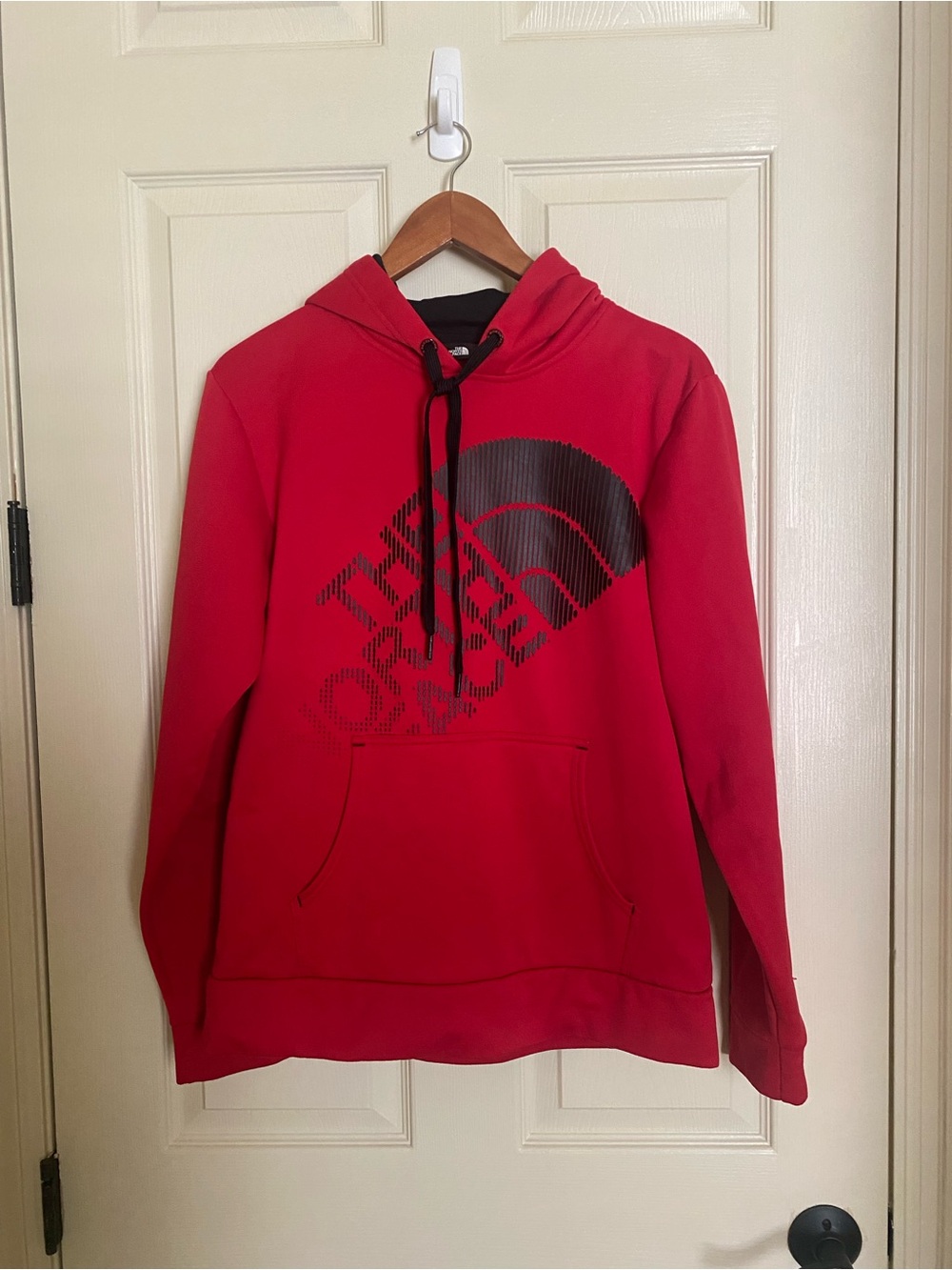 The North Face Red Hoodie with Black Logo